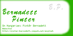 bernadett pinter business card